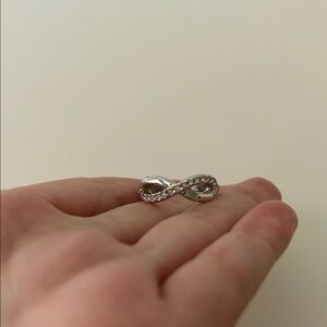 Lia Sophia Silver Infinity Ring with Crystals